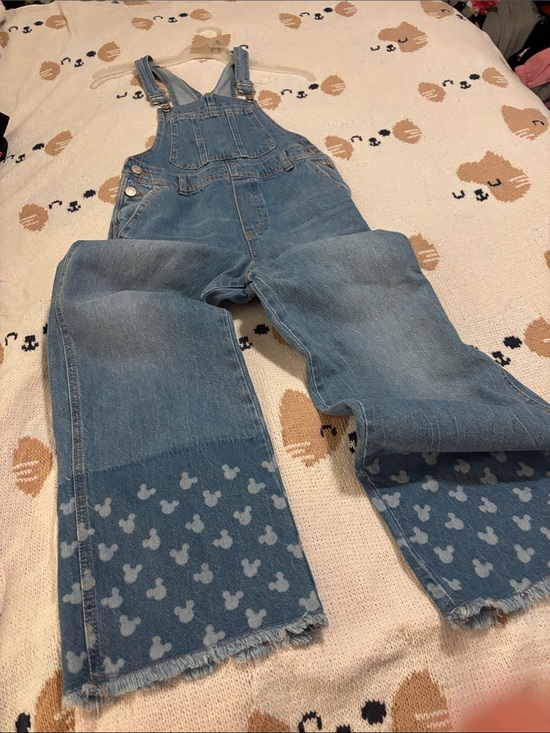 Zara Other - Zara Light Blue Denim Kids Overalls with Mickey Print Cuffs
